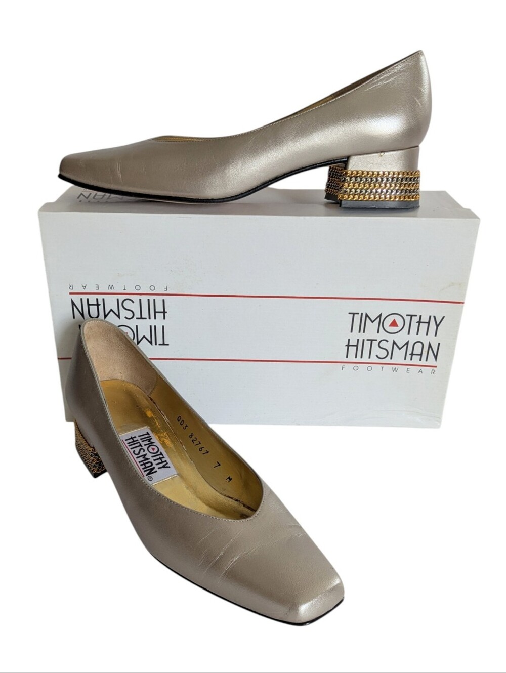 Timothy Hitsman Fired Up Napa Luster Kid Leather Heels Size 7